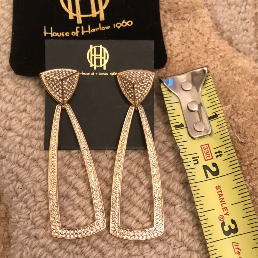 House of Harlow 1960 gold earrings New - Picture 2 of 6